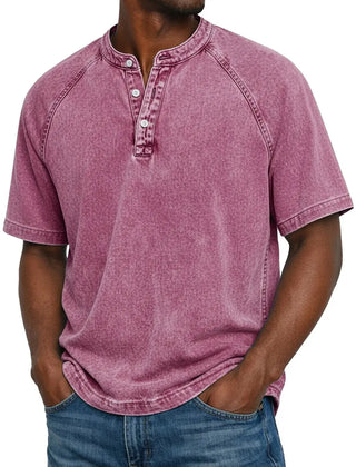 Archer | Men's Vintage Button-Up Shirt – Pink