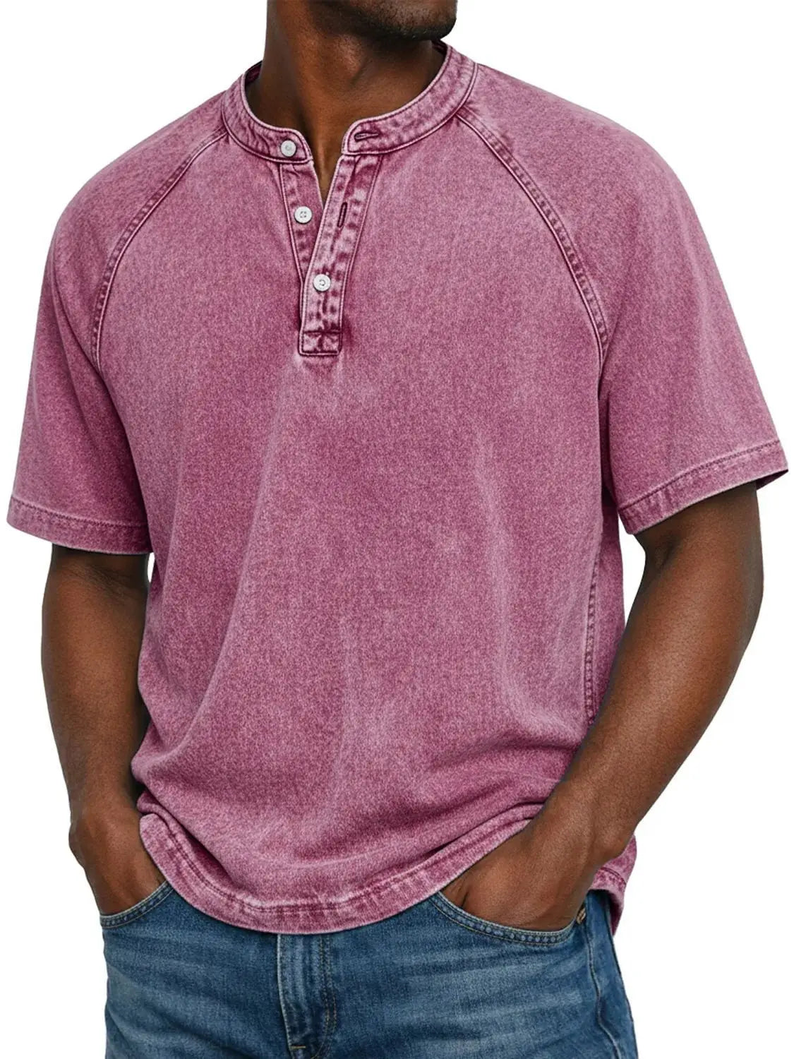 Archer | Men's Vintage Button-Up Shirt – Pink