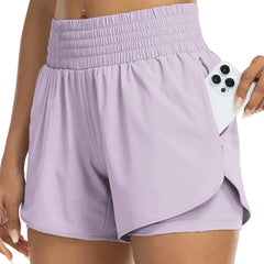 Poppy | High-Waisted Track Shorts with Pockets – Lavender
