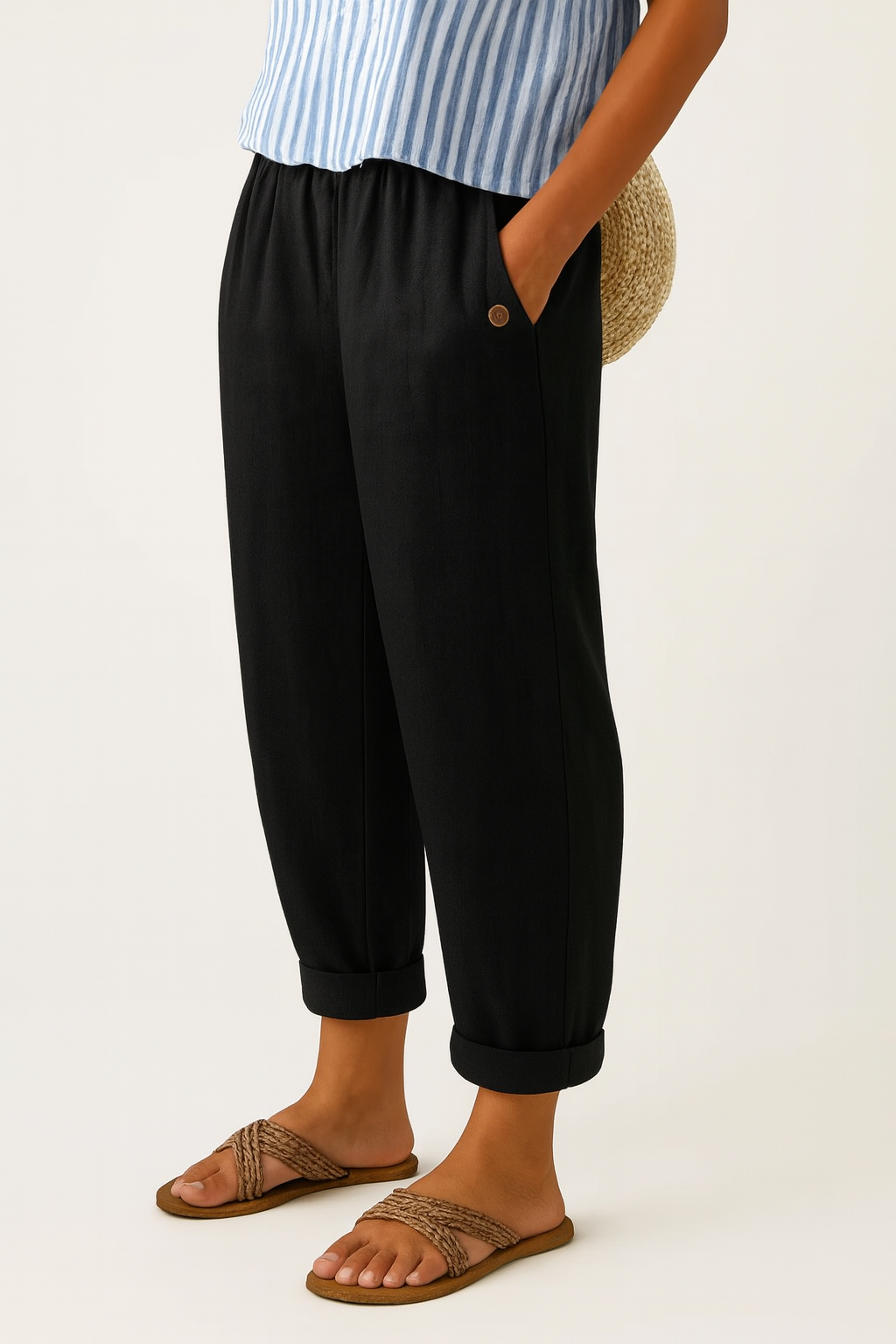 Willa | Breathable Everyday Linen Pants – Black
