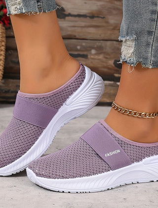 Fenella | Breathable Mesh Slip-On Sneakers – Lilac