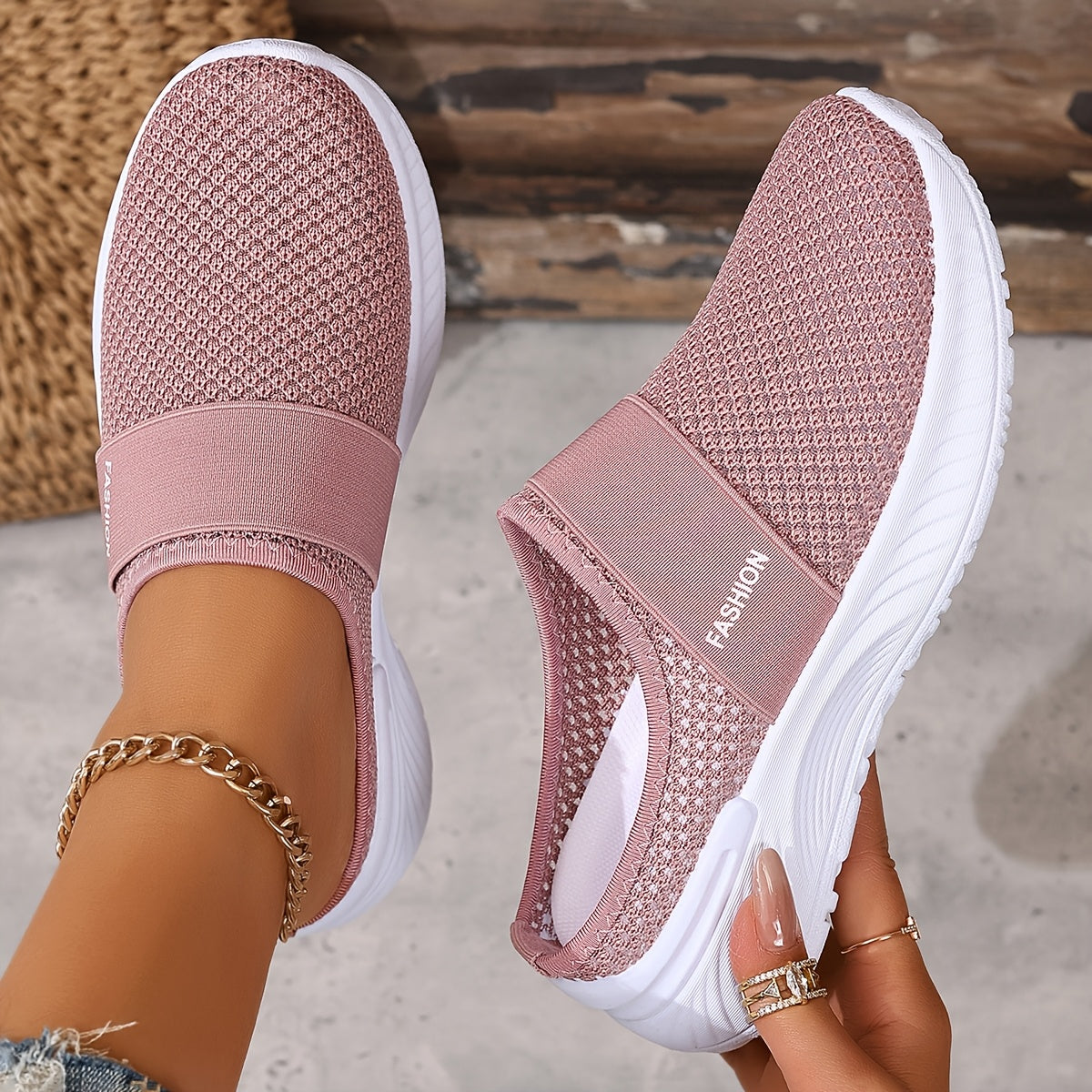 Fenella | Breathable Mesh Slip-On Sneakers