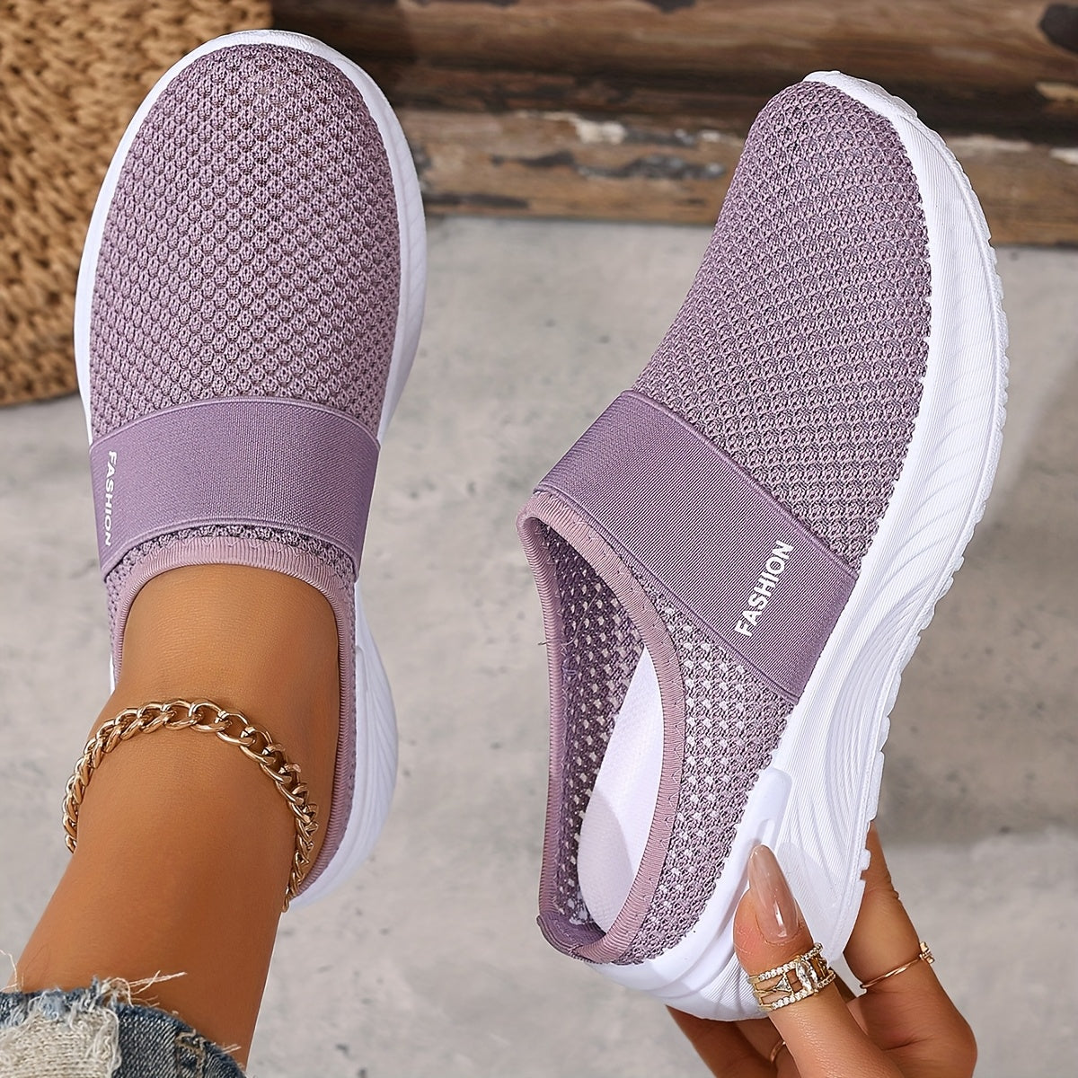 Fenella | Breathable Mesh Slip-On Sneakers