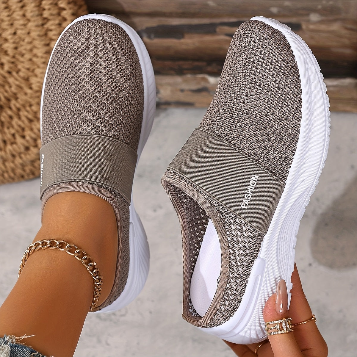 Fenella | Breathable Mesh Slip-On Sneakers