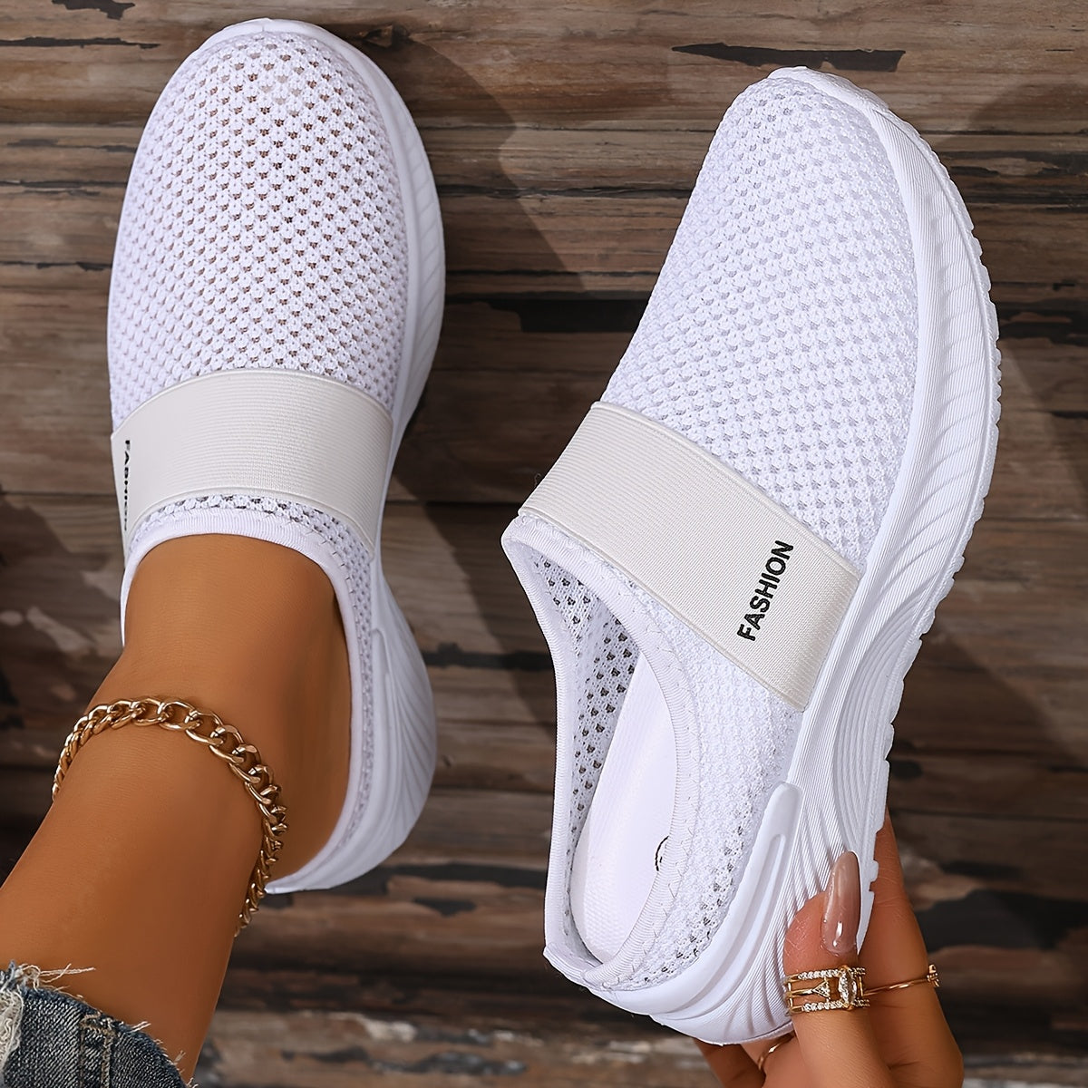 Fenella | Breathable Mesh Slip-On Sneakers