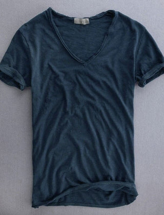 Monty | Men's Slim Fit V-Neck T-Shirt – Navy
