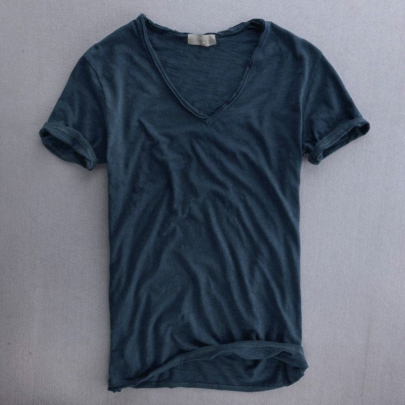 Monty | Men's Slim Fit V-Neck T-Shirt – Navy