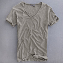Monty | Men's Slim Fit V-Neck T-Shirt – Grey