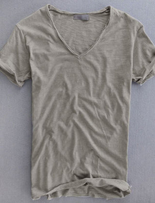 Monty | Men's Slim Fit V-Neck T-Shirt – Grey