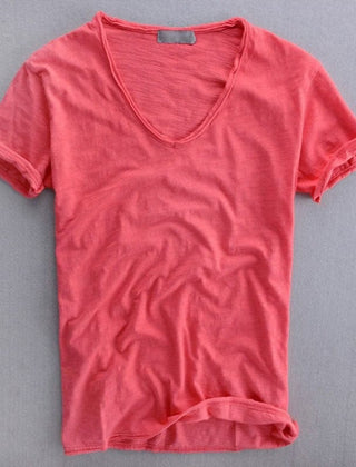 Monty | Men's Slim Fit V-Neck T-Shirt – Pink