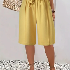 Cosima | Elegant High Waist Shorts – Yellow