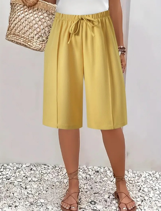 Cosima | Elegant High Waist Shorts – Yellow