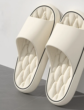 Ambrose | Cushioned Pillow Slide Sandals with Soft Insole – Beige