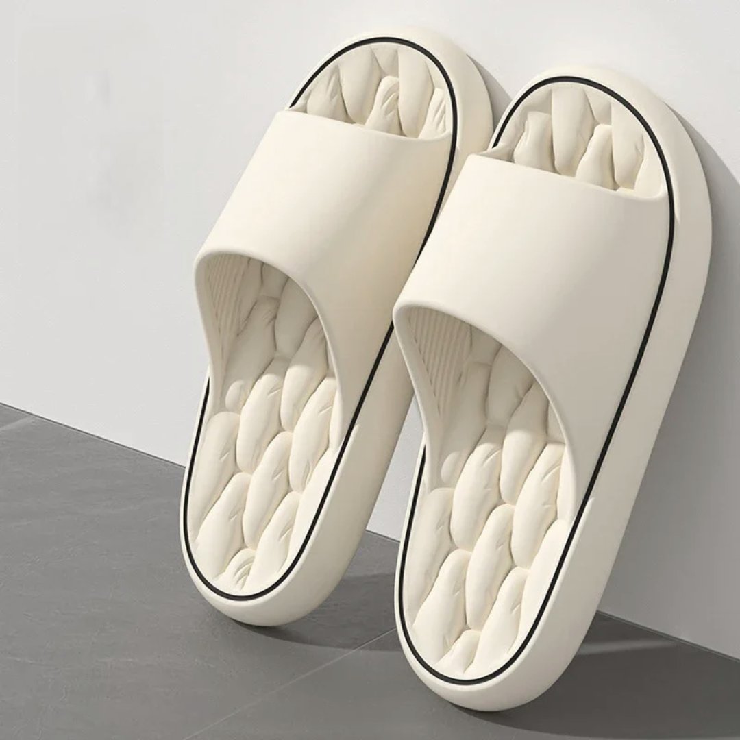Ambrose | Cushioned Pillow Slide Sandals with Soft Insole – Beige