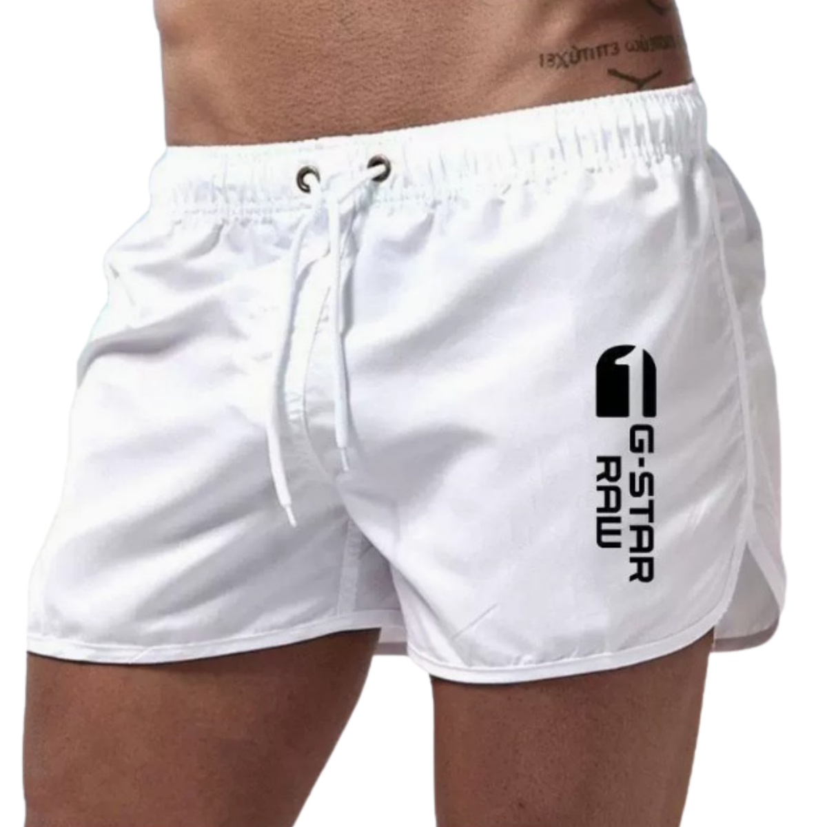 Rory | Men's Short Swim Shorts – White