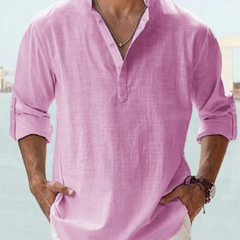 Otis | Breathable Linen Button Shirt – Light Pink