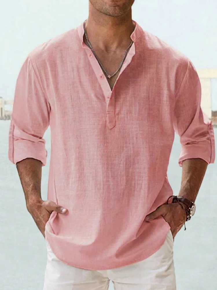 Otis | Breathable Linen Button Shirt – Watermelon