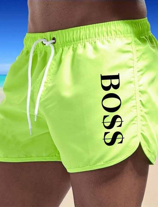Nico | Swim Shorts with Vertical Detailing – Bright Green