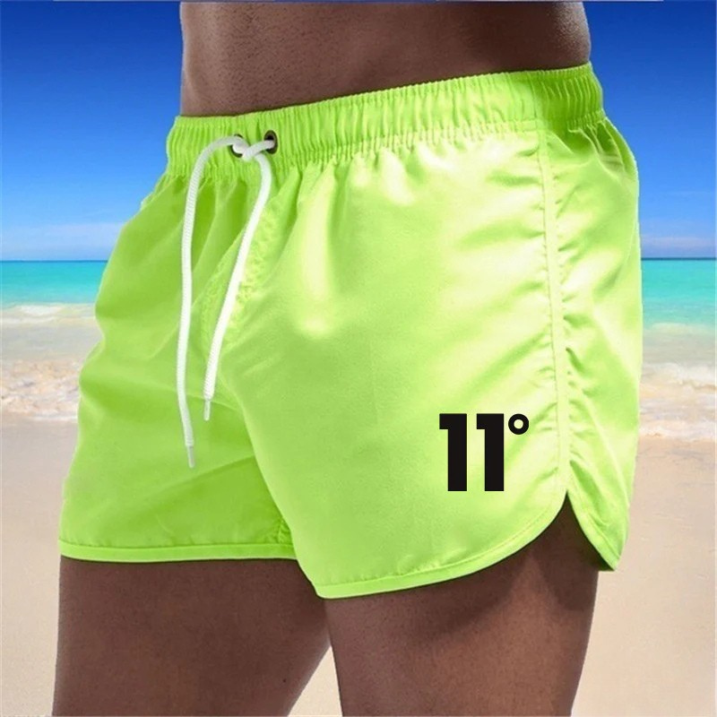 Knox | Swim Shorts with Side Vents – Fluro Green