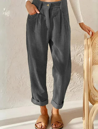 Nellie | Timeless Relaxed Casual Pants – Grey