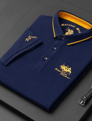 Lachlan | Premium Short Sleeve Polo – Blue