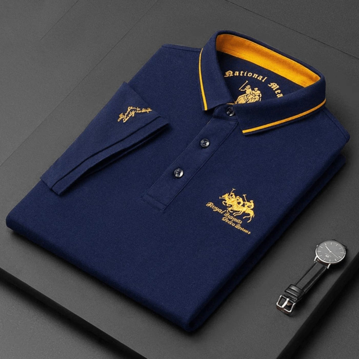 Lachlan | Premium Short Sleeve Polo – Blue