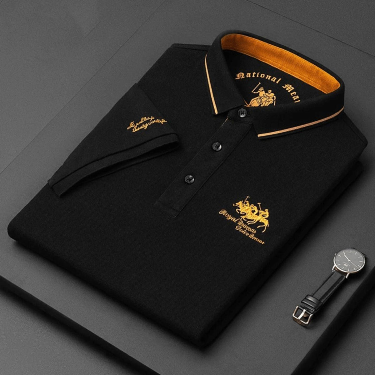 Lachlan | Premium Short Sleeve Polo – Black