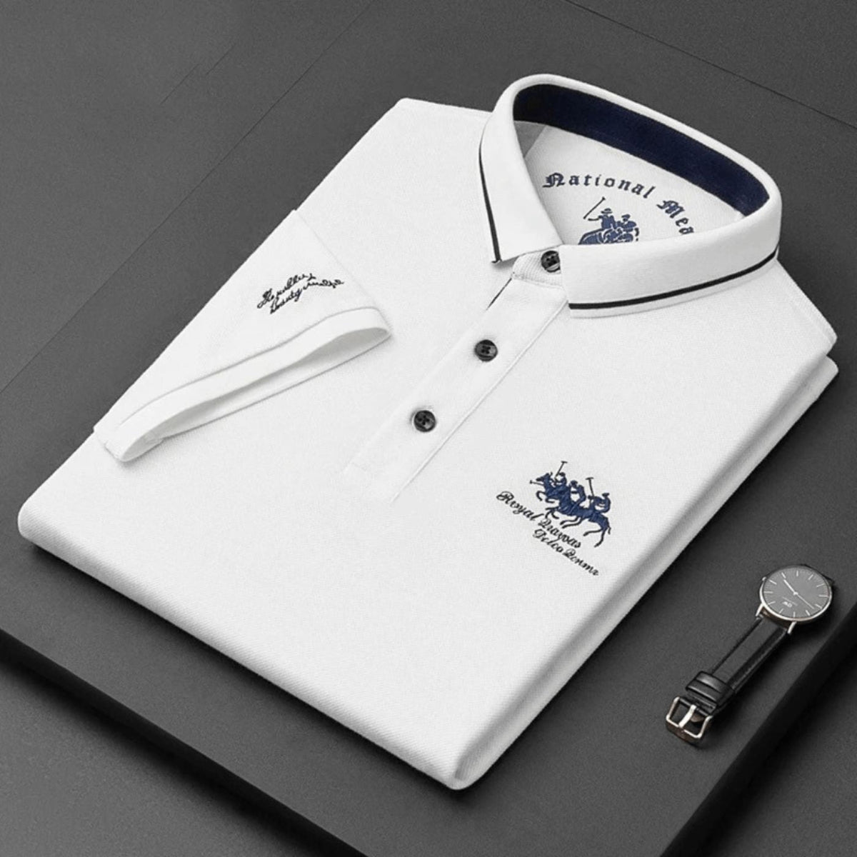 Lachlan | Premium Short Sleeve Polo – White