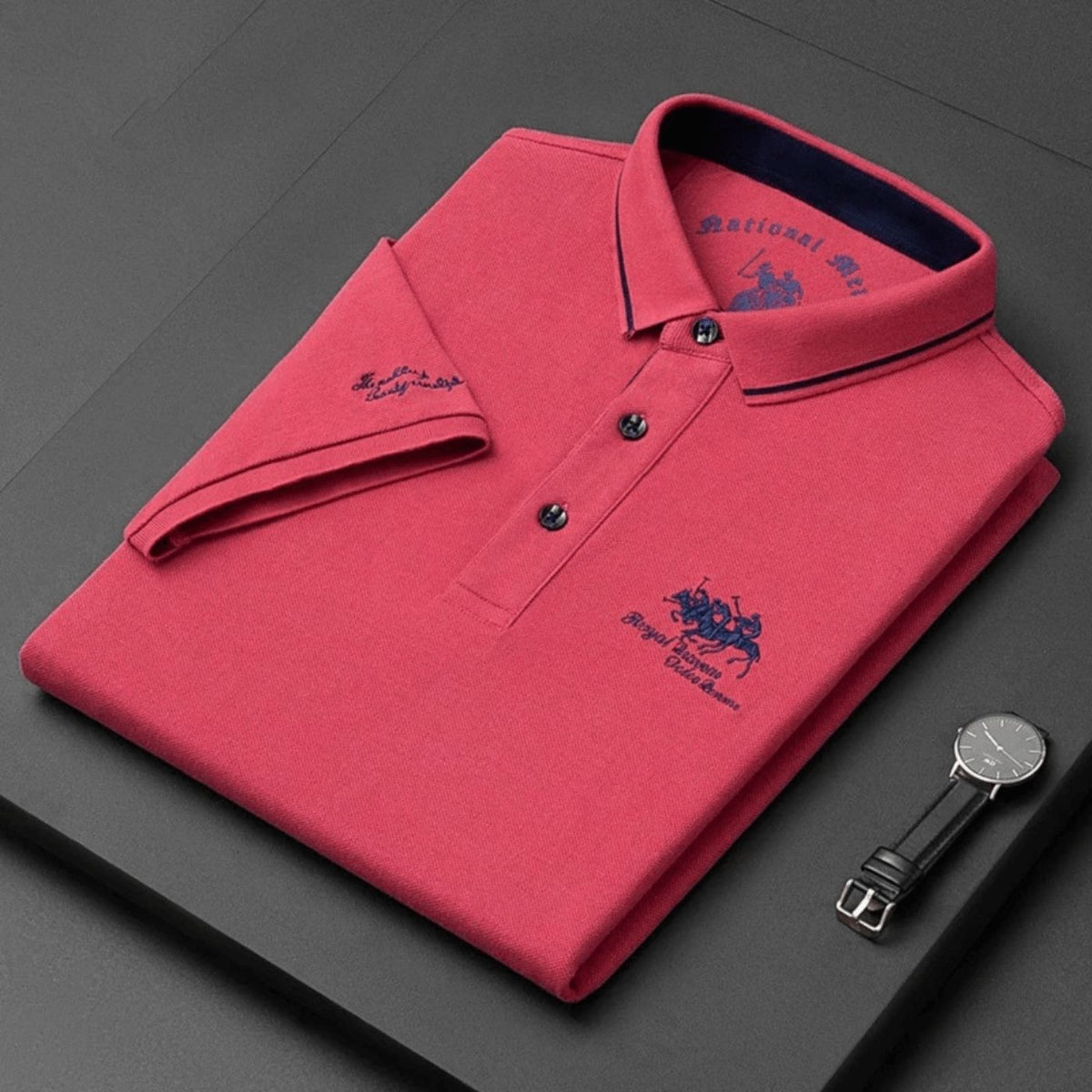 Lachlan | Premium Short Sleeve Polo – Red