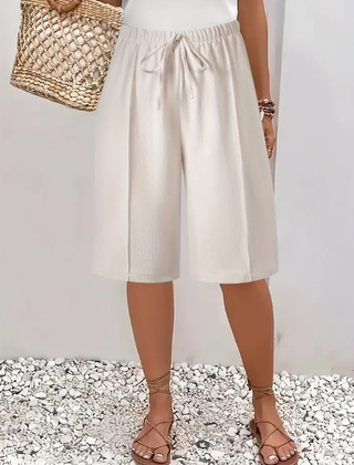 Cosima | Elegant High Waist Shorts – White