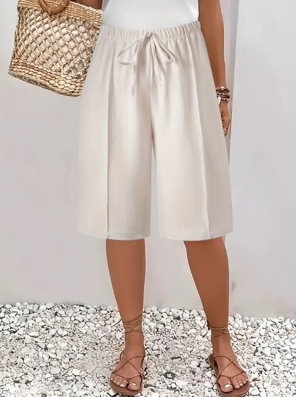 Cosima | Elegant High Waist Shorts – White