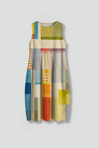 Faye | Round Neck Linen Midi Dress