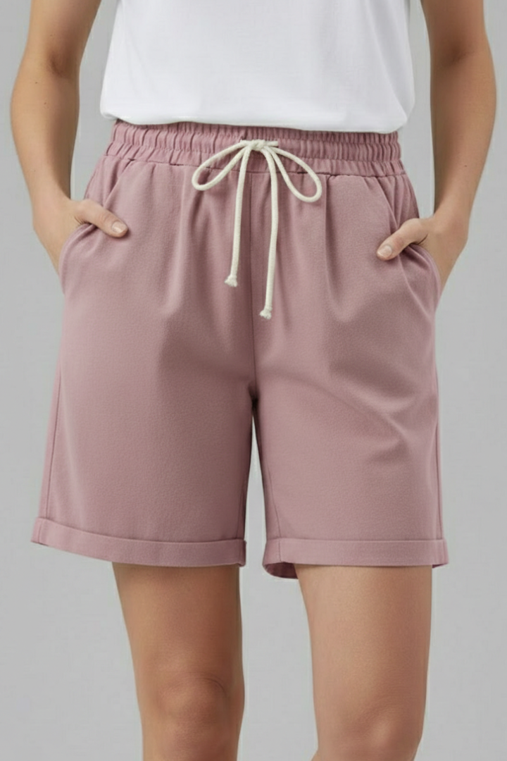 Darcy | Drawstring Shorts with Pockets – Pink