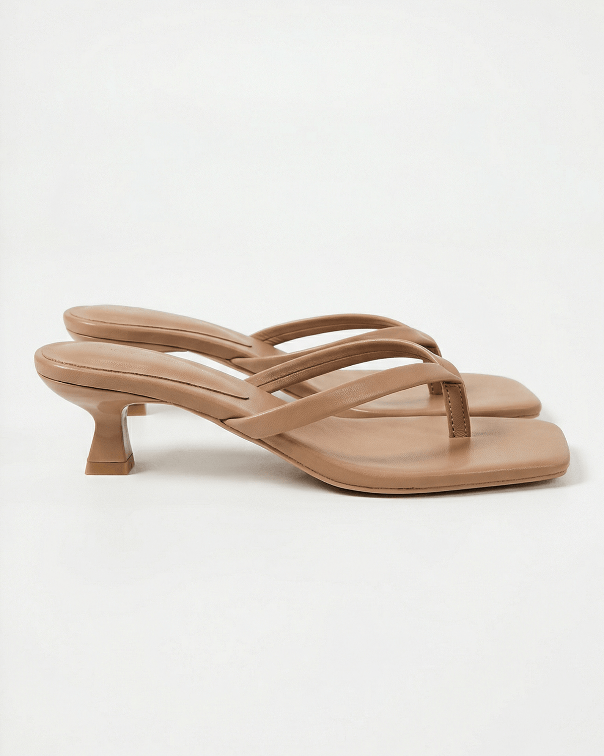 Noelle | Kitten Heel Crossover Strap Sandals – Khaki
