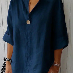 Juniper | Women's Casual V-Neck Blouse – Navy