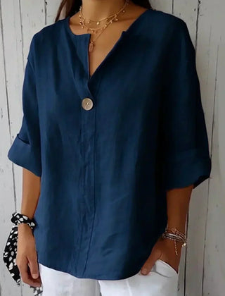 Juniper | Women's Casual V-Neck Blouse – Navy