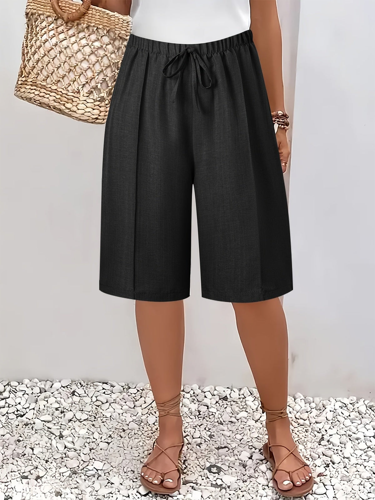 Cosima | Elegant High Waist Shorts – Black