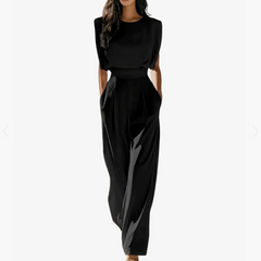 Maren | Belted Wide Leg Jumpsuit – Black