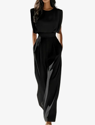 Maren | Belted Wide Leg Jumpsuit – Black
