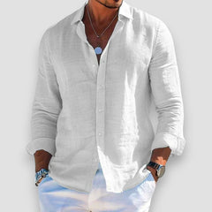Hudson | Men's Lightweight Linen Shirt – White