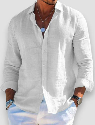 Hudson | Men's Lightweight Linen Shirt – White