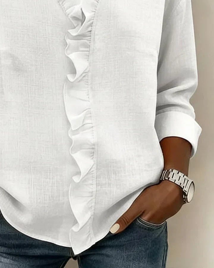 Etta | Ruffle Blouse with V-Neck