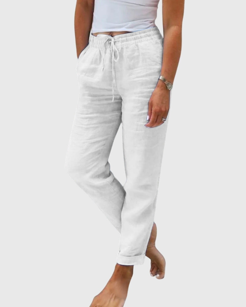 Georgie | Women's Wide Leg Everyday Pants – White