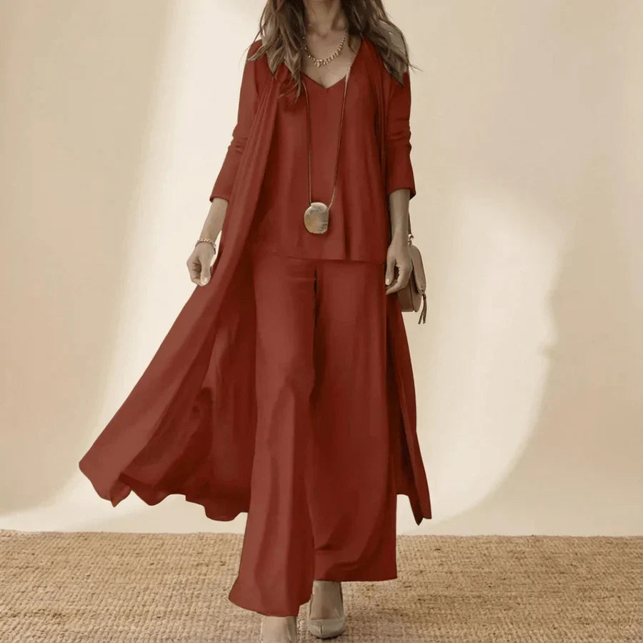 Goldie | Elegant Three Piece Set – Burgundy
