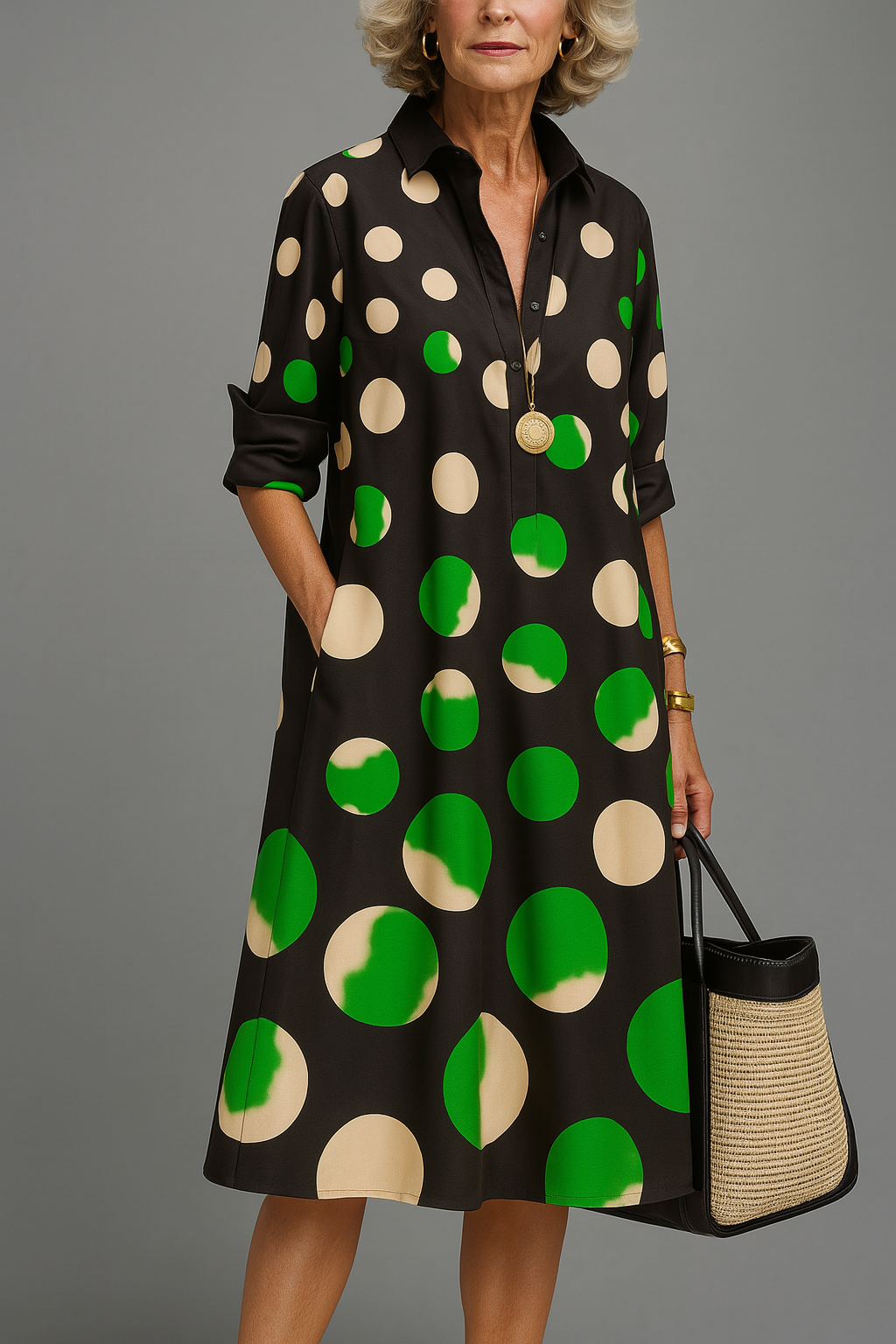 Thomasin | Elegant Black Midi Dress
