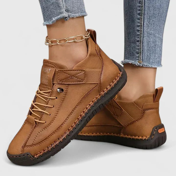 Davina | Cushioned Orthopaedic Wide Fit Sneakers – Brown