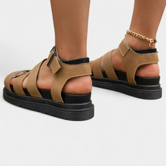 Bess | Multi Strap Platform Sandals with Ankle Buckle