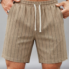 Gus | Pinstripe Beach Shorts with Elastic Waist