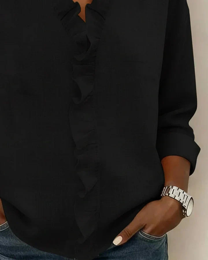 Etta | Ruffle Blouse with V-Neck