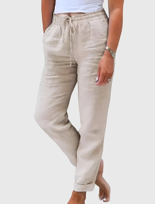 Georgie | Women's Wide Leg Everyday Pants – Beige